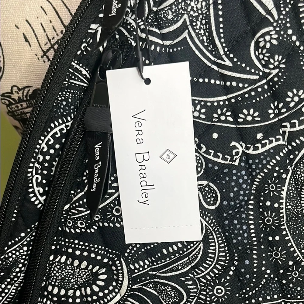🆕 Vera Bradley Black and White Stellar Paisley Sling Backpack Bag